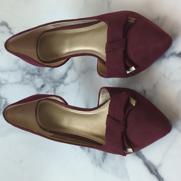 KELLY & KATIE burgundy heels | size 7.5 - Picture 4 of 7